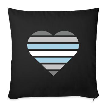 Pride Flag Heart · Demiboy - Sofakissenbezug 45 x 45 cm - Schwarz - Vorne