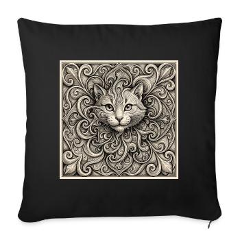 Âme Spirale de Chat - Housse de coussin décorative 45 x 45 cm - noir - Devant