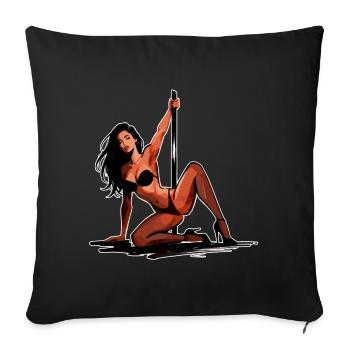 Art sexy de la pole dance : élégance gracieuse de pin-up - Housse de coussin décorative 45 x 45 cm - noir - Devant