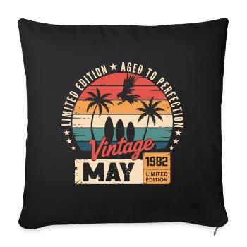 Anniversaire spécial avec ce design Mai 1982 - Housse de coussin décorative 45 x 45 cm - noir - Devant