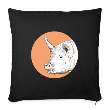 Cochon - Housse de coussin décorative 45 x 45 cm - noir - Devant
