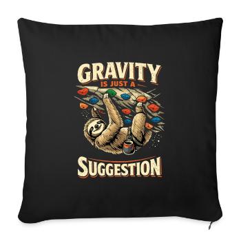 Bloc paresseux : la gravité n’est qu’une suggestion - Housse de coussin décorative 45 x 45 cm - noir - Devant