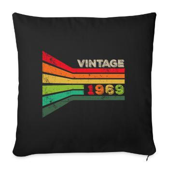 Millésime 1969 - Housse de coussin décorative 45 x 45 cm - noir - Devant