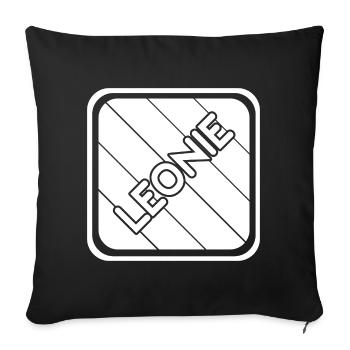 Leonie lettering on diagonal stripes - Sofa pillowcase 17,3'' x 17,3'' (45 x 45 cm) - black - Front