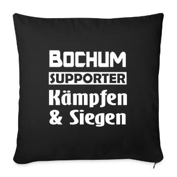 Bochum Supporter: Kämpfen & Siegen - Sofakissenbezug 45 x 45 cm - Schwarz - Vorne