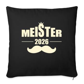 Graduation 2026 Master Craftsman's Examinations - Mustache - Sofa pillowcase 17,3'' x 17,3'' (45 x 45 cm) - black - Front