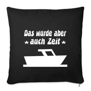 Motorboot - Sofakissenbezug 45 x 45 cm - Schwarz - Vorne
