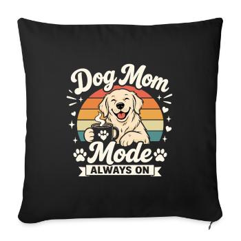 Dog Mom Fashion Always On Coffee Dog Love Retro - Sofa pillowcase 17,3'' x 17,3'' (45 x 45 cm) - black - Front