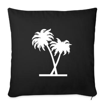 Palm trees - Sofa pillowcase 17,3'' x 17,3'' (45 x 45 cm) - black - Front