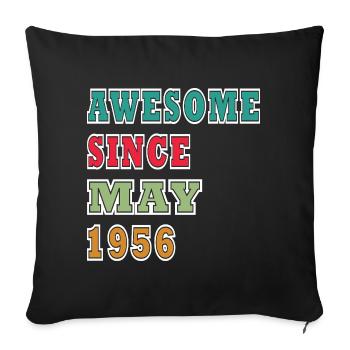 Birthday present May 1956 - Sofa pillowcase 17,3'' x 17,3'' (45 x 45 cm) - black - Front