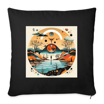 Circle Landscape of the Eyes - Sofa pillowcase 17,3'' x 17,3'' (45 x 45 cm) - black - Front