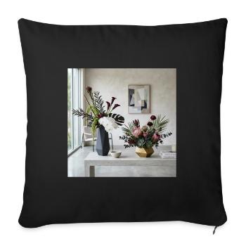 Geometric Blossoms Vases - Modern Art - Sofa pillowcase 17,3'' x 17,3'' (45 x 45 cm) - black - Front