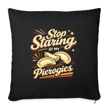 Arrêtez de fixer mes pirogis - Design rétro - Housse de coussin décorative 45 x 45 cm - noir - Devant