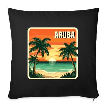 Aruba - Sofa pillowcase 17,3'' x 17,3'' (45 x 45 cm) - black - Front