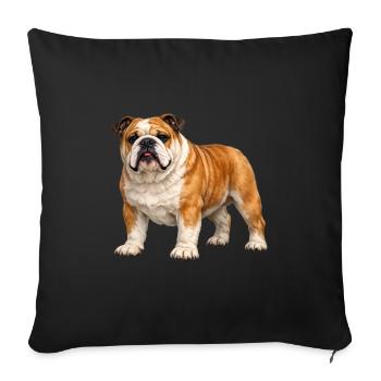 Bouledogue anglais - Housse de coussin décorative 45 x 45 cm - noir - Devant