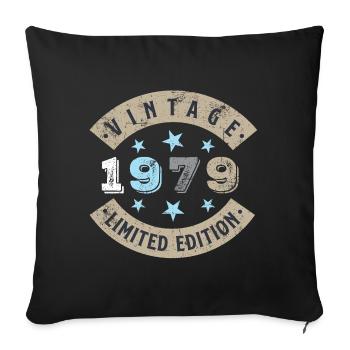 Millésime 1979 - Housse de coussin décorative 45 x 45 cm - noir - Devant