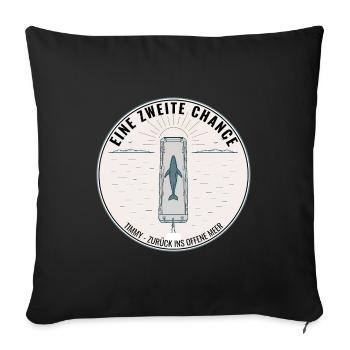 Eine zweite Chance – Timmy Wal Rettung - Sofakissenbezug 45 x 45 cm - Schwarz - Vorne