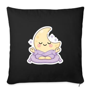Moon meditation on pillow - Sofa pillowcase 17,3'' x 17,3'' (45 x 45 cm) - black - Front