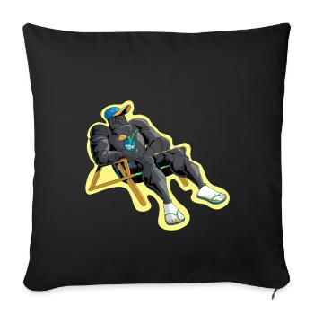 Le repos du guerrier - Housse de coussin décorative 45 x 45 cm - noir - Devant