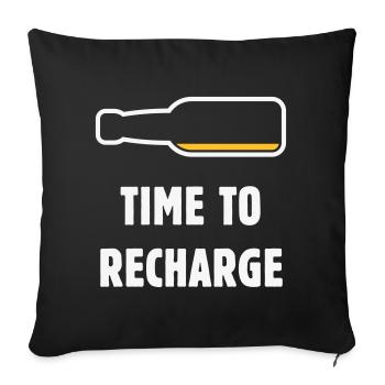 Temps de recharge (Bière / Bière / NEG 2C) - Housse de coussin décorative 45 x 45 cm - noir - Devant