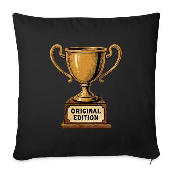 Édition originale - Rétro Trophy Style Vintage - Housse de coussin décorative 45 x 45 cm - noir - Devant