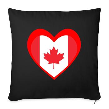 Red Maple Heart – True Canadian Pride - Housse de coussin décorative 45 x 45 cm - noir - Devant