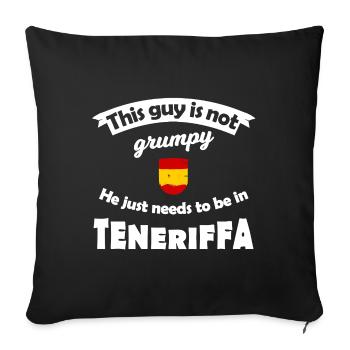 Pas grognon à Tenerife - Housse de coussin décorative 45 x 45 cm - noir - Devant