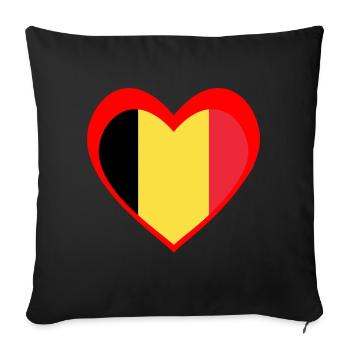 Cœur Belgique – I love Belgium - Sofa pillowcase 17,3'' x 17,3'' (45 x 45 cm) - black - Front