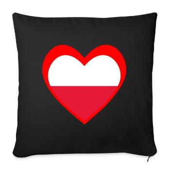 Polska Serce – Miłość do Polski - Housse de coussin décorative 45 x 45 cm - noir - Devant