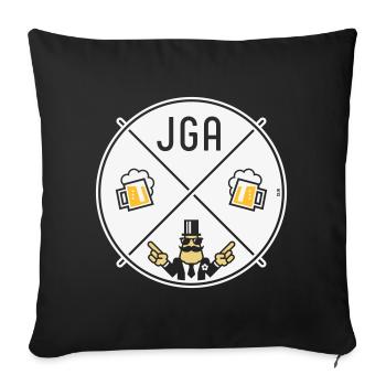 Signe de main du marié Signe de bière Symbole NEG 3C - Housse de coussin décorative 45 x 45 cm - noir - Devant