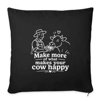 Cadeau d’art en ligne Cow Make Happy Farmer - Housse de coussin décorative 45 x 45 cm - noir - Devant
