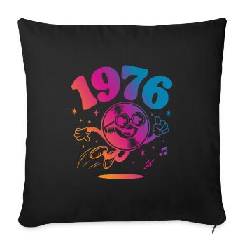 Millésime 1976 - Housse de coussin décorative 45 x 45 cm - noir - Devant