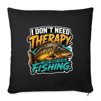 Mirror Carp Fishing Design Drôle de pêcheur - Housse de coussin décorative 45 x 45 cm - noir - Devant