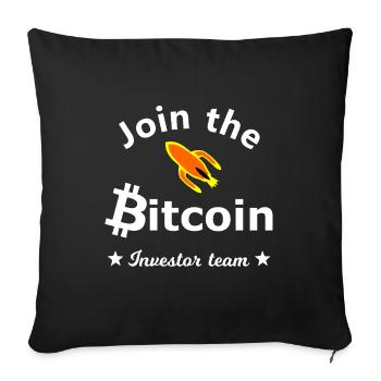 Bitcoin Investor Team - Sofa pillowcase 17,3'' x 17,3'' (45 x 45 cm) - black - Front