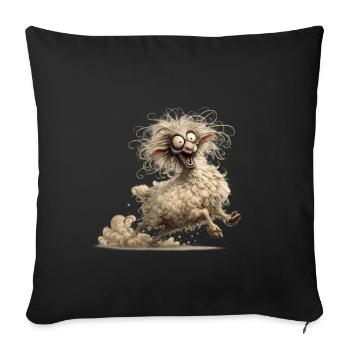 crazy sheep - Sofa pillowcase 17,3'' x 17,3'' (45 x 45 cm) - black - Front