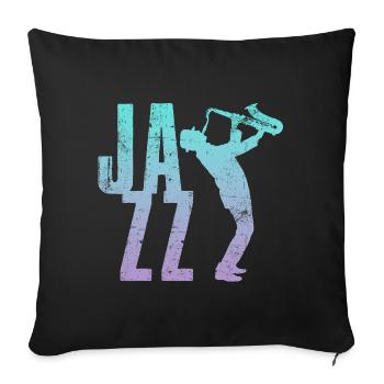 Jazz Saxo - Housse de coussin décorative 45 x 45 cm - noir - Devant