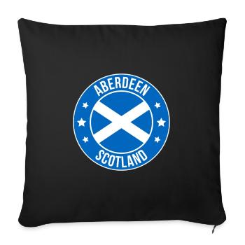Aberdeen Scotland Circular Flag Emblem - Sofa pillowcase 17,3'' x 17,3'' (45 x 45 cm) - black - Front