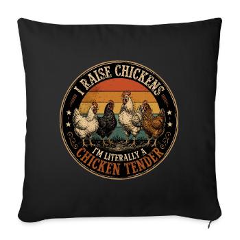 Humor Poules – Ich bin buchstäblich eine Chicken Tender Vin - Sofakissenbezug 45 x 45 cm - Schwarz - Vorne