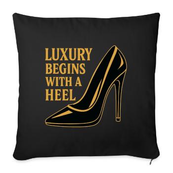 Talon haut de luxe – Diction du design en or noble - Housse de coussin décorative 45 x 45 cm - noir - Devant