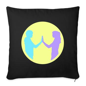 People Group Silhouette Friends Team Together - Sofa pillowcase 17,3'' x 17,3'' (45 x 45 cm) - black - Front