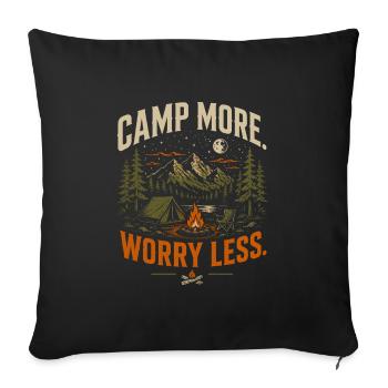 Camper plus, moins de soucis - Housse de coussin décorative 45 x 45 cm - noir - Devant