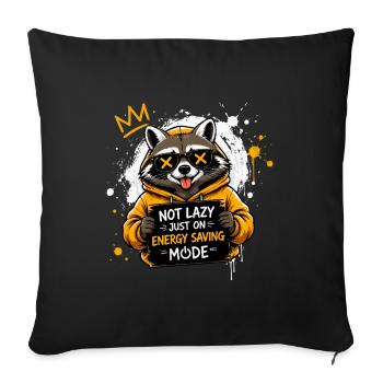 Raccoon Power Saving Mode Pullover Hoodie - Sofa pillowcase 17,3'' x 17,3'' (45 x 45 cm) - black - Front
