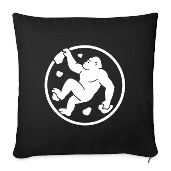 Gorilla Boulder : logo du badge minimaliste - Housse de coussin décorative 45 x 45 cm - noir - Devant