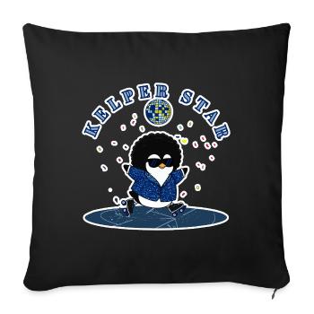Patineur de neige Penguin Disco Cool des Îles Falkland - Housse de coussin décorative 45 x 45 cm - noir - Devant