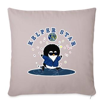 Falkland Islands  Cool Disco Penguin Snow Skater - Sofa pillowcase 17,3'' x 17,3'' (45 x 45 cm) - light taupe - Front