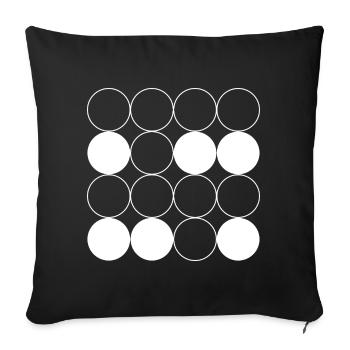 Motif de grille circulaire - Housse de coussin décorative 45 x 45 cm - noir - Devant