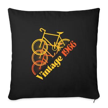 Vintage 1966 - Sofa pillowcase 17,3'' x 17,3'' (45 x 45 cm) - black - Front