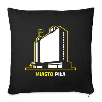 Die Stadt Piła und das Hotel Gromada Rodło - Sofakissenbezug 45 x 45 cm - Schwarz - Vorne