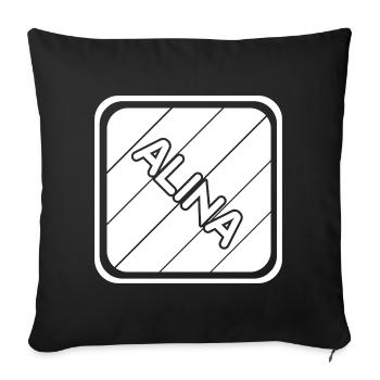 Geschenk für Alina - Sofakissenbezug 45 x 45 cm - Schwarz - Vorne