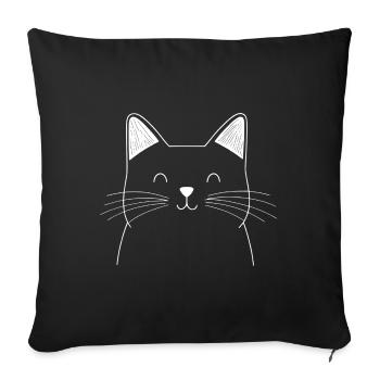 Croquis du chat - Housse de coussin décorative 45 x 45 cm - noir - Devant